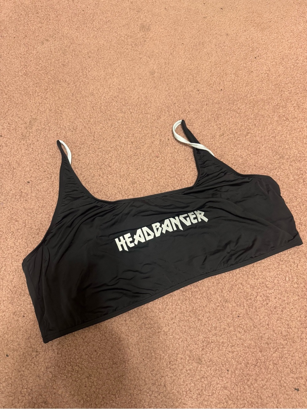 New 3x black headbanger crop top tank festival rave outfit stretchy raver swim